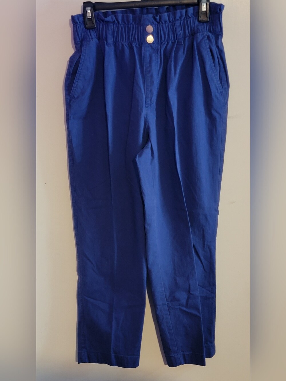 LOFT Royal Blue Paper Bag High Waist Straight Chinos
